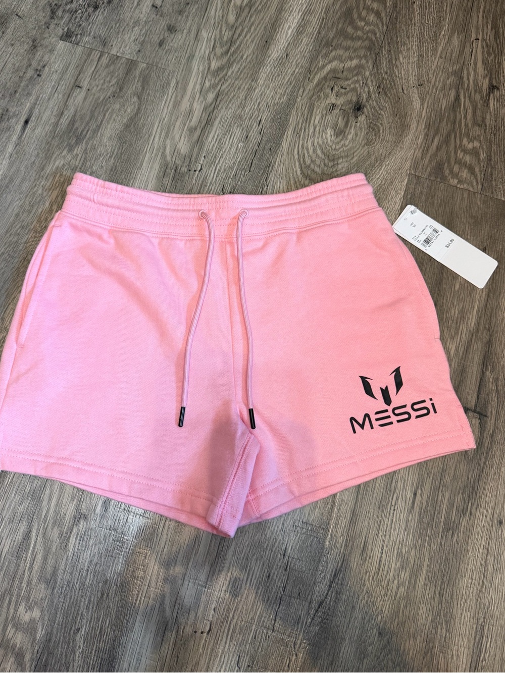 Messi Brand Candy Pink French Terry Athletic Drawstring Shorts Size XS NWT $25